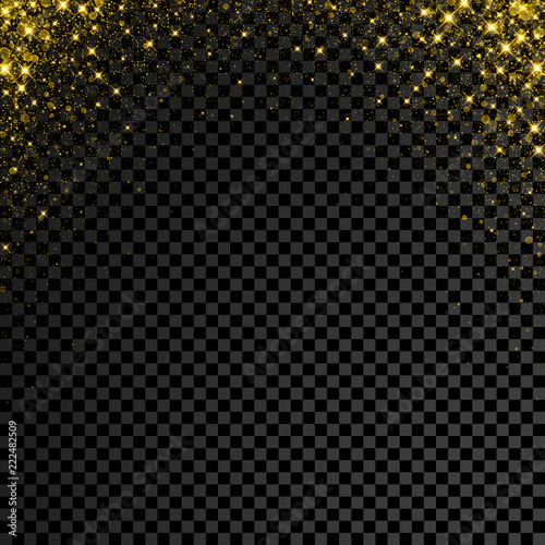 Gold Glitter Confetti On Transparent Background Vector Star Sparkle Rain  With Glowing Shine Splatter Stock Illustration - Download Image Now - iStock