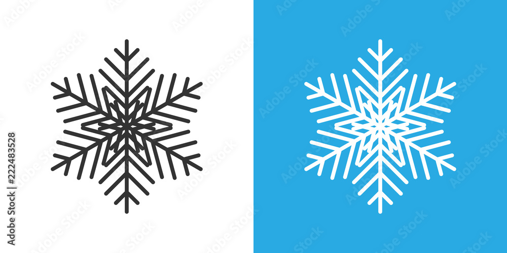 Snowflake icon in flat style. Snow flake winter vector illustration on isolated background. Christmas snowfall ornament business concept. Snowflake icon in flat style. Snow flake winter vector illustration on isolated background. Christmas snowfall ornament business concept.