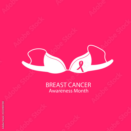 Brassiere. Women's underwear. National Breast Cancer Awareness Month concept.