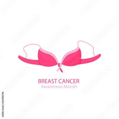 Pink Bra. Women's underwear. National Breast Cancer Awareness Month concept.