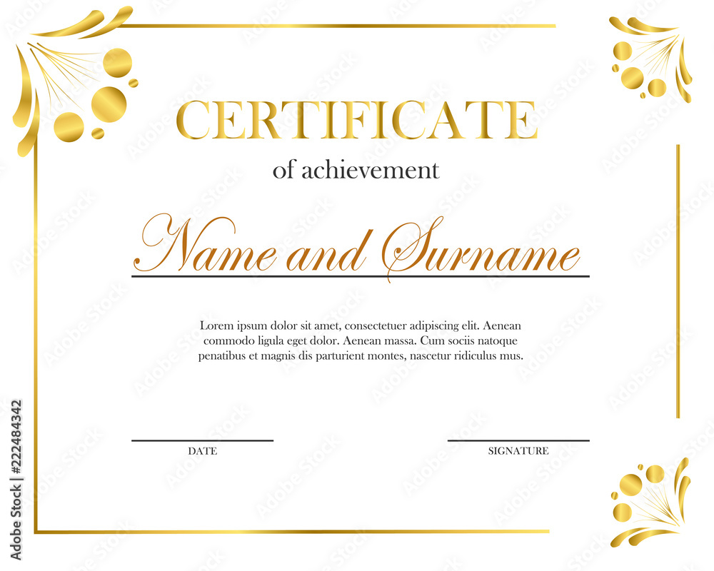 Creative certificate, diploma. Frame for diploma, certificate In Certificate Of Acceptance Template