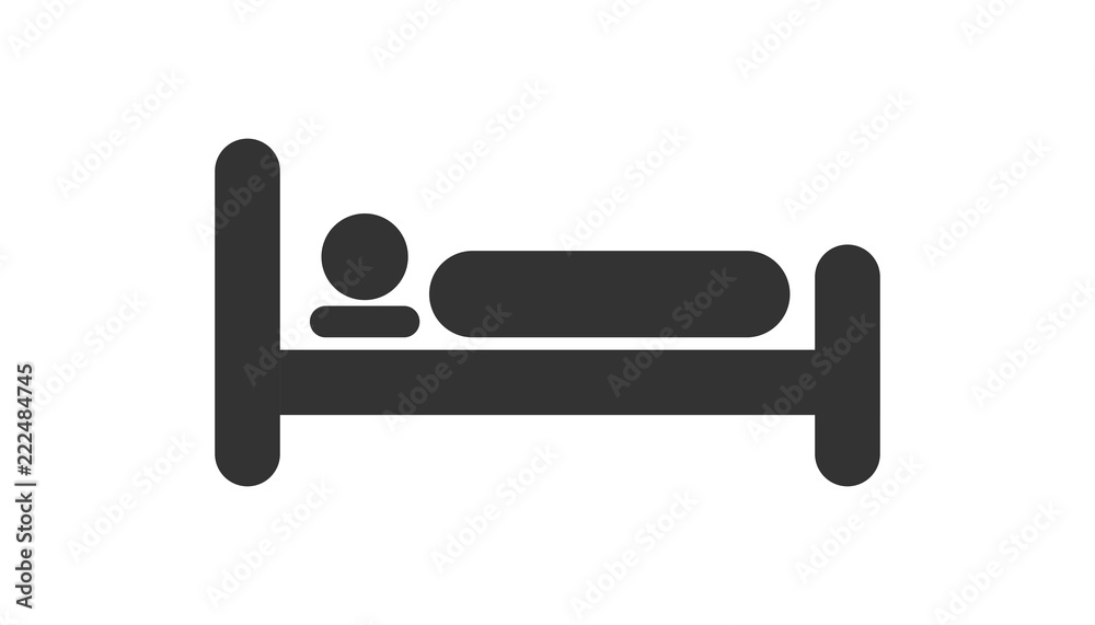 Bed icon in flat style. Sleep bedroom vector illustration on white isolated background. Relax sofa business concept. Bed icon in flat style. Sleep bedroom vector illustration on white isolated background. Relax sofa business concept.