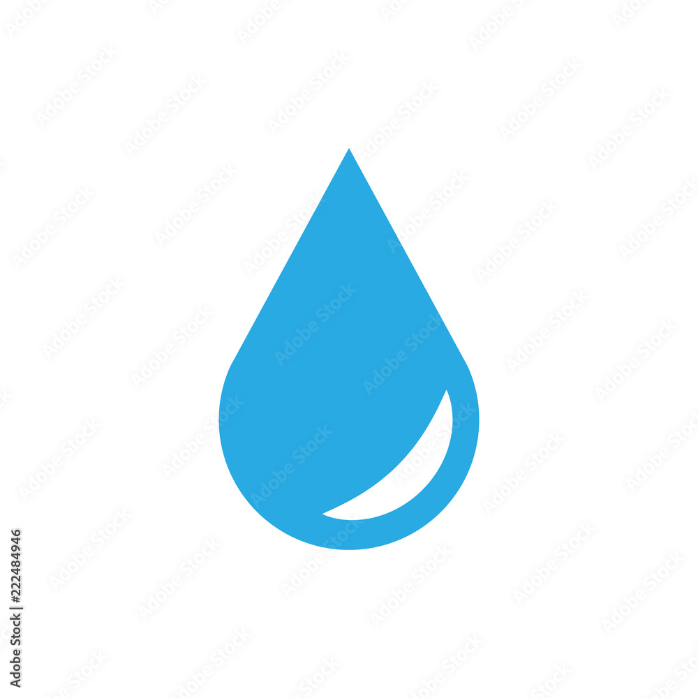Water drop icon in flat style. Raindrop vector illustration on white isolated background. Droplet water blob business concept.
