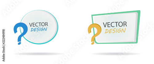 Vector banner with question mark. Frame for text. Frame for the banner. Block with a note on the site. Cartoon frame for text. Design for school postcards