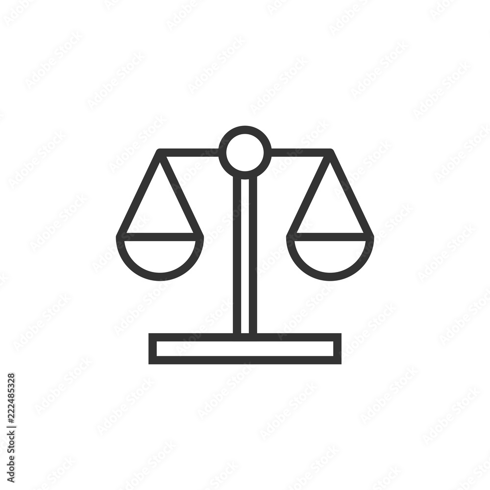 Scale comparison icon in flat style. Balance weight vector illustration on white isolated background. Scale compare business concept. Scale comparison icon in flat style. Balance weight vector illustration on white isolated background. Scale compare business concept.