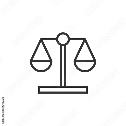 Scale comparison icon in flat style. Balance weight vector illustration on white isolated background. Scale compare business concept.