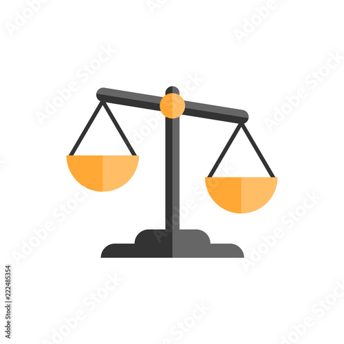Scale comparison icon in flat style. Balance weight vector illustration on white isolated background. Scale compare business concept.