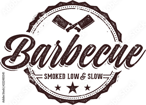 Vintage Barbecue Meat Menu Stamp