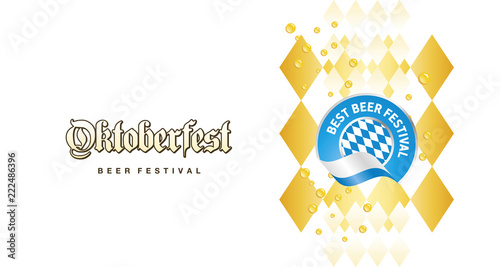 Oktoberfest Best Beer festival blue logo beer drops background