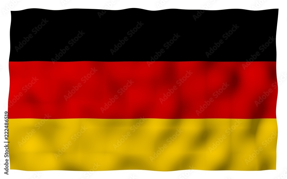 Obraz premium Flag of Germany. Wide format 3D illustration. State symbol of the Federal Republic of Germany. 3D rendering
