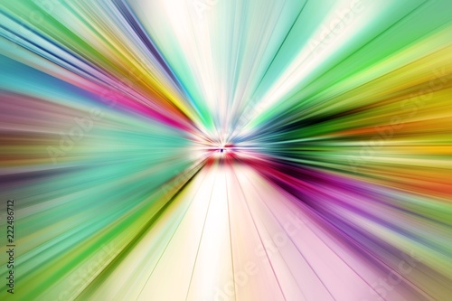 Colorful abstract speed lines texture background, radial motion blur / zooming effect (High-resolution 2D CG rendering illustration)