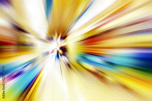 Colorful abstract speed lines texture background, radial motion blur / zooming effect (High-resolution 2D CG rendering illustration)