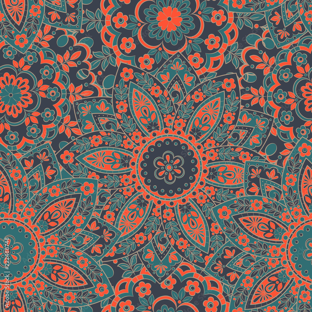 Ornate damask background. Seamless pattern