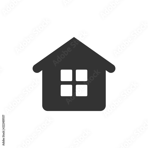 House building icon in flat style. Home apartment vector illustration on white isolated background. House dwelling business concept.