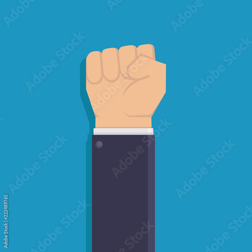 Fist hand flat design vector illustration