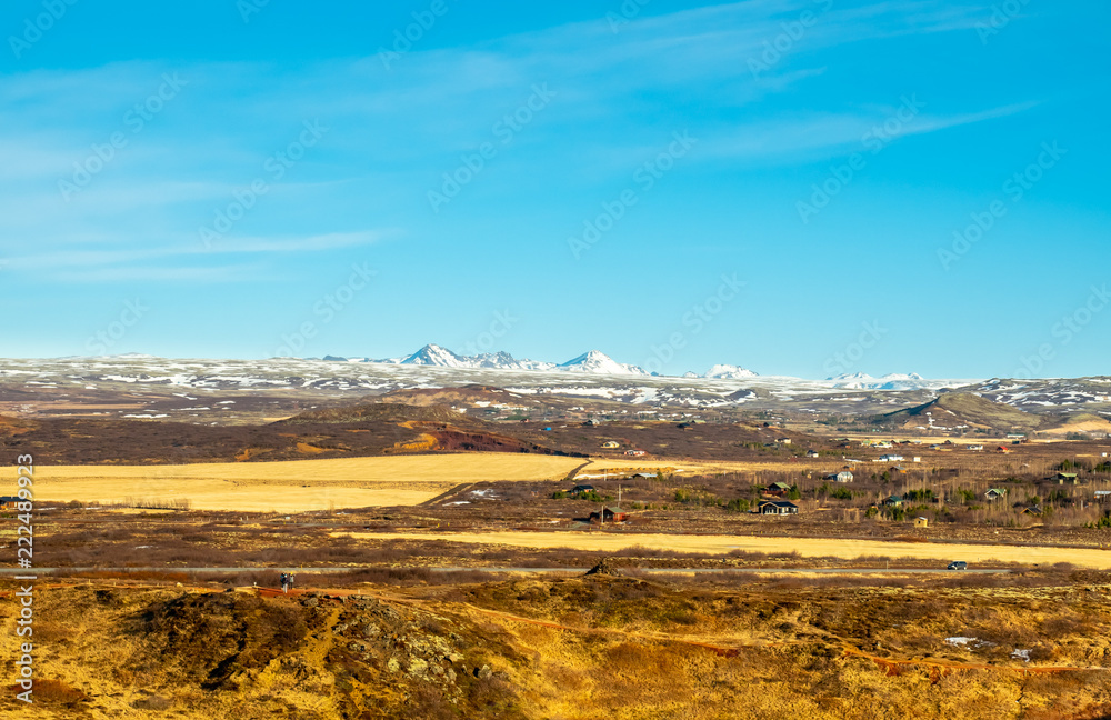 Scenic view around Kerid crater, Iceland