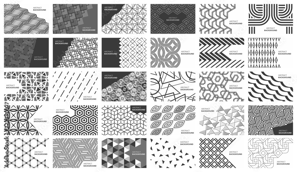 Set of Black and white abstract background. Vector illustration