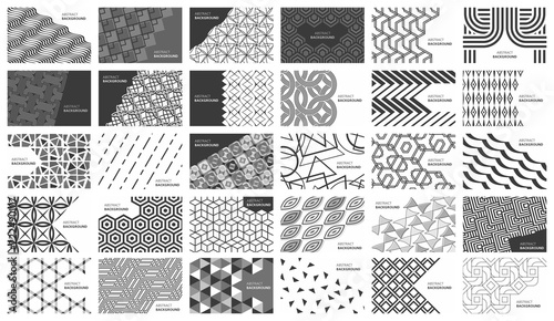 Set of Black and white abstract background. Vector illustration