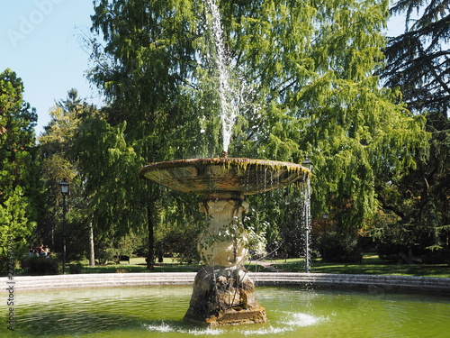 Ferrara, Italy. Massari public park, the fountain.