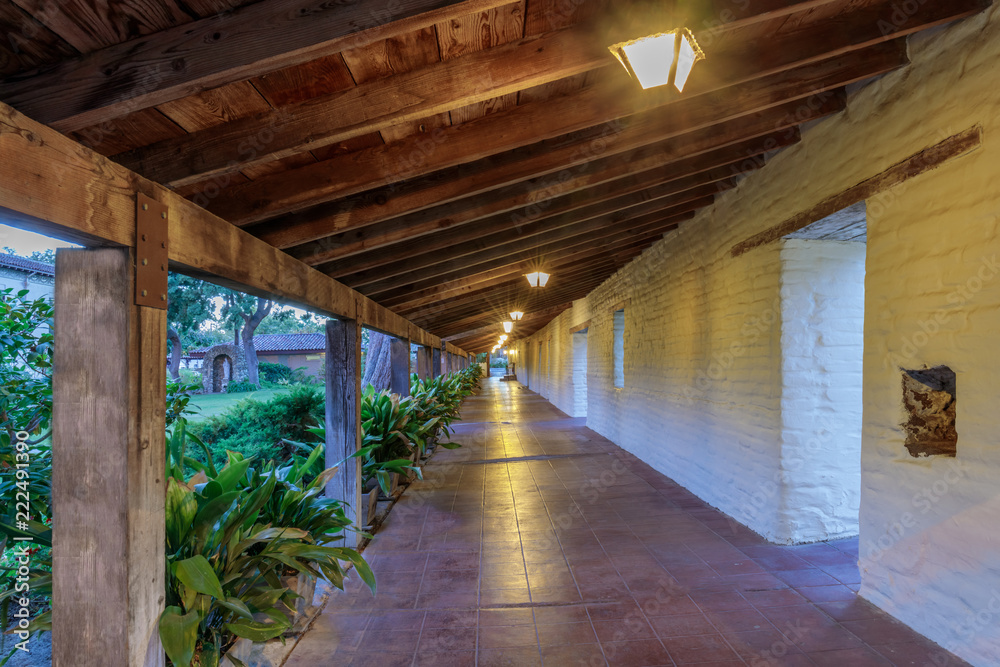 Exterior Corridor at Mission Santa Clara de Asis.