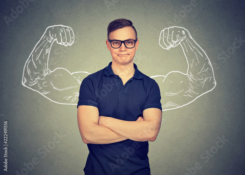 Self confident man in eyeglasses