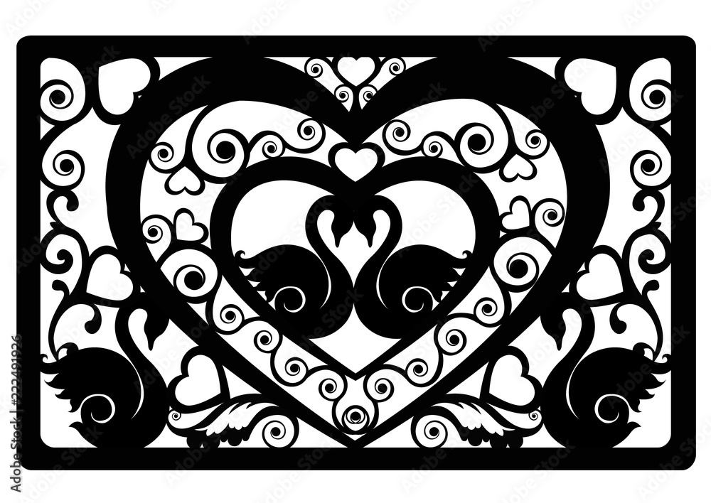 Naklejka premium template for cards for laser cutting