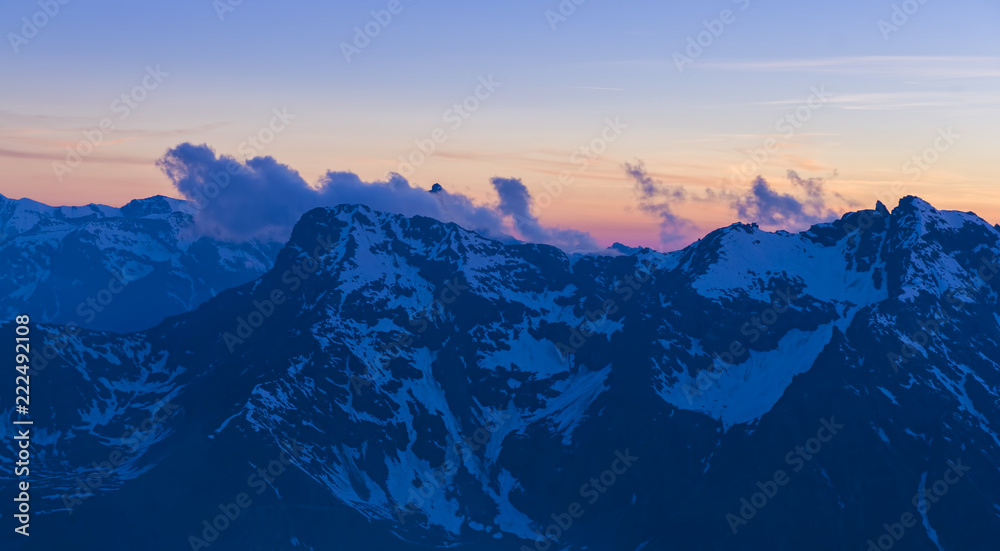sunset in Italy Alps, Gran Paradiso National Park