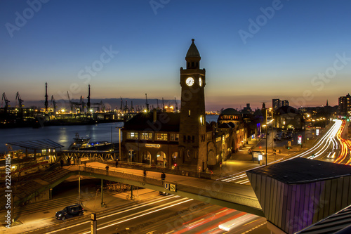 Sonnenuntergang Landungsbrücken Hamburg