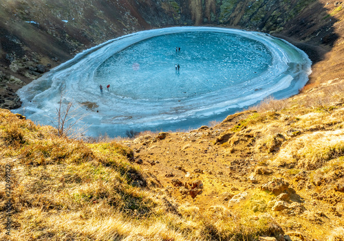 Kerid crater in winter season, Iceland