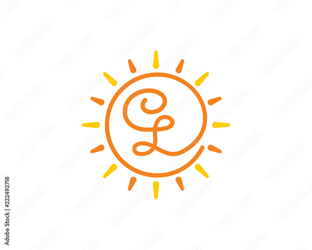 Sun and Letter C and L Logo Icon 001 Sun and Letter C and L Logo Icon 001