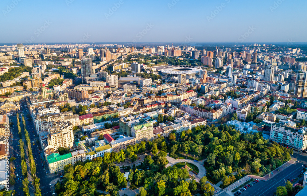 Aerial view of the old city of Kiev, Ukraine