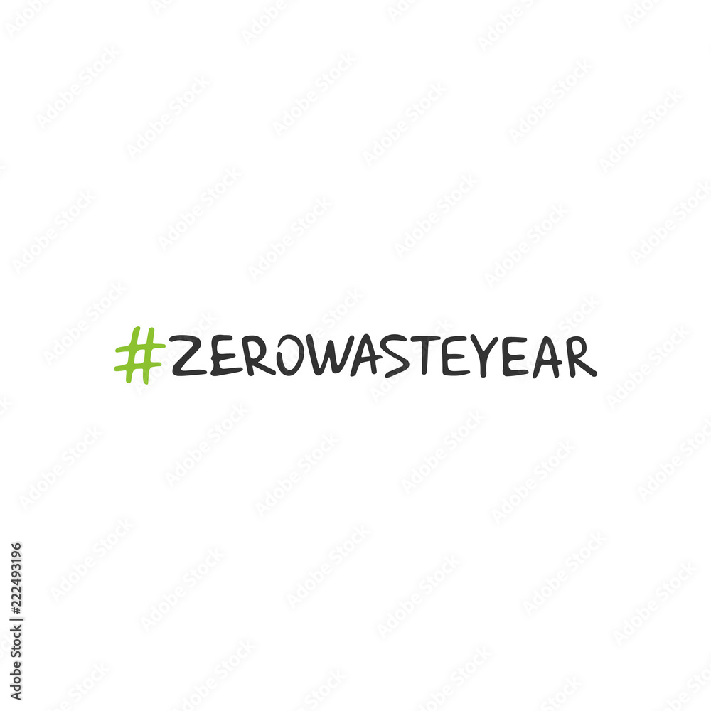 Handwritten lettering of Zero Waste Handwritten lettering of Zero Waste