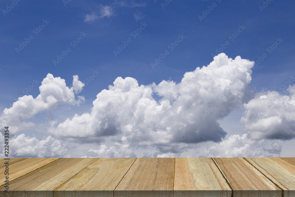 beautiful blue sky with plank.