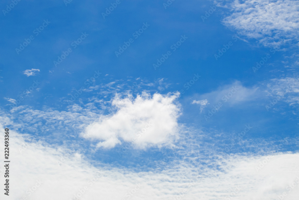 Fototapeta premium Blue sky with white cloud background