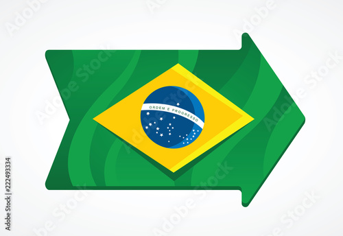 Brazil flag inside a arrow