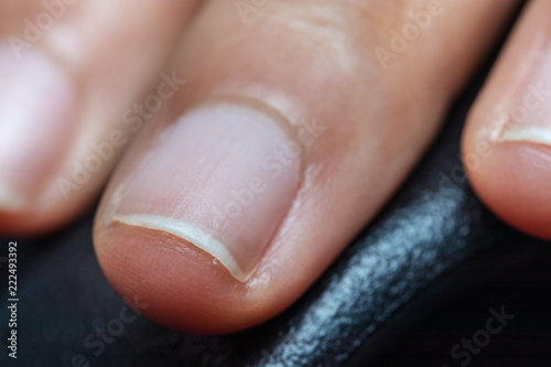 Close Up The woman's nails are on a black background.