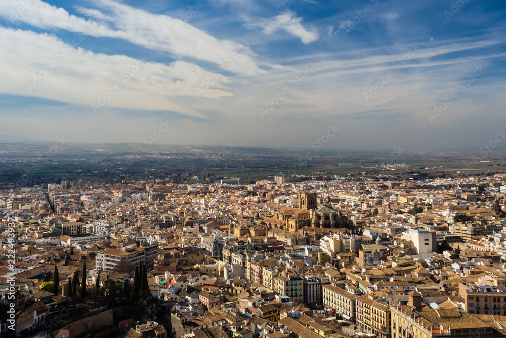 View of granada from the Alhambra, Cathedral of Granada