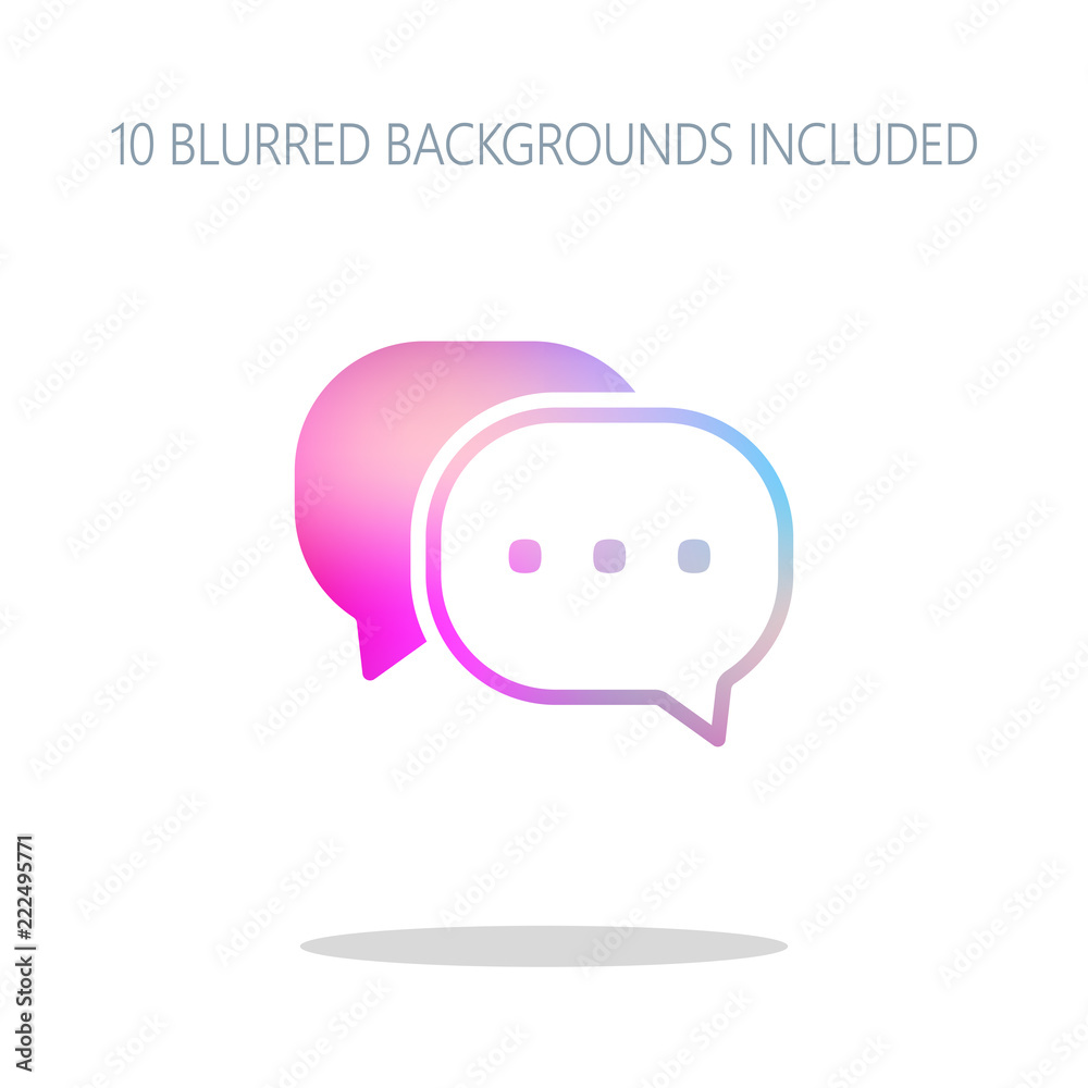 chat icon. Colorful logo concept with simple shadow on white. 10 chat icon. Colorful logo concept with simple shadow on white. 10