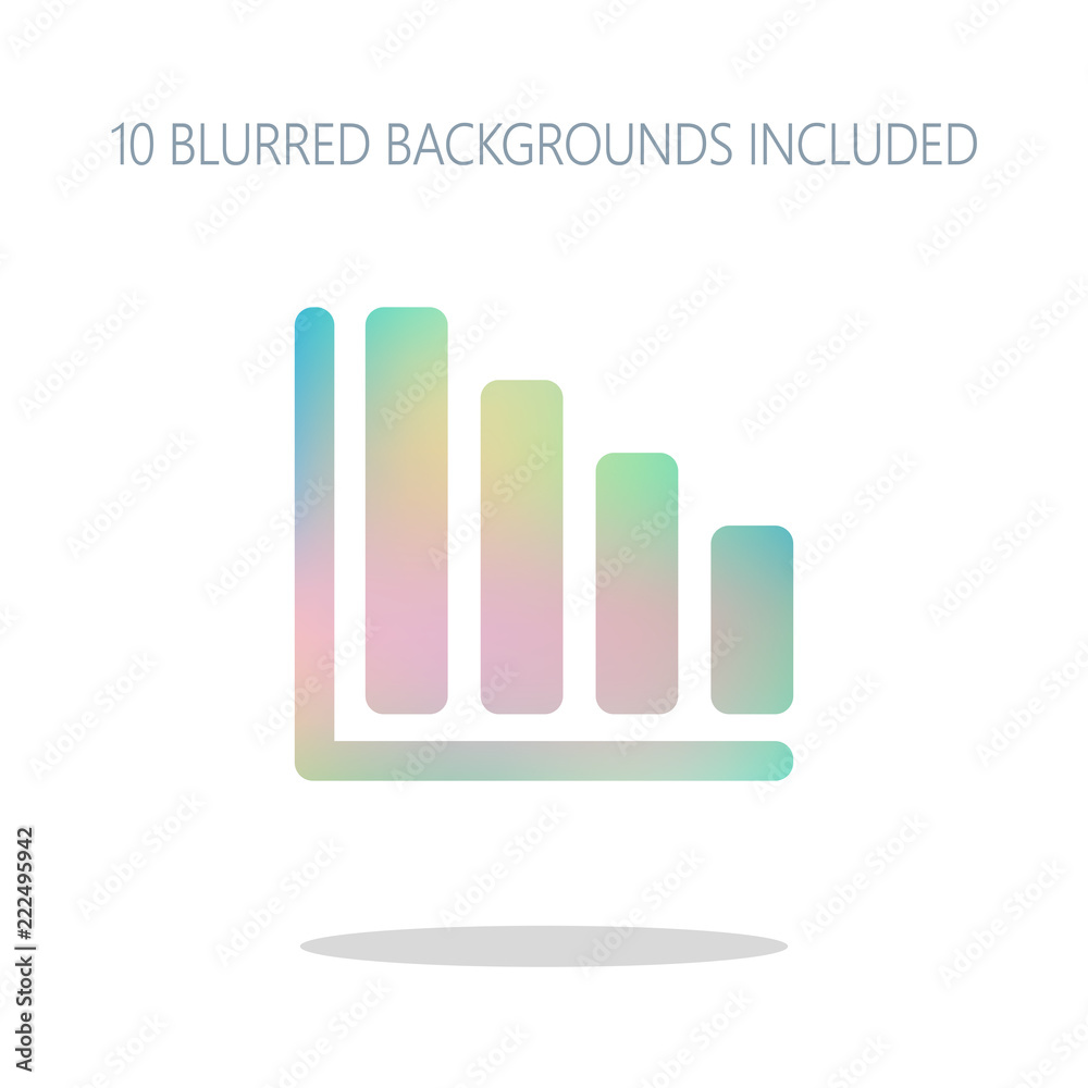 Declining graph line icon. Colorful logo concept with simple sha Declining graph line icon. Colorful logo concept with simple sha