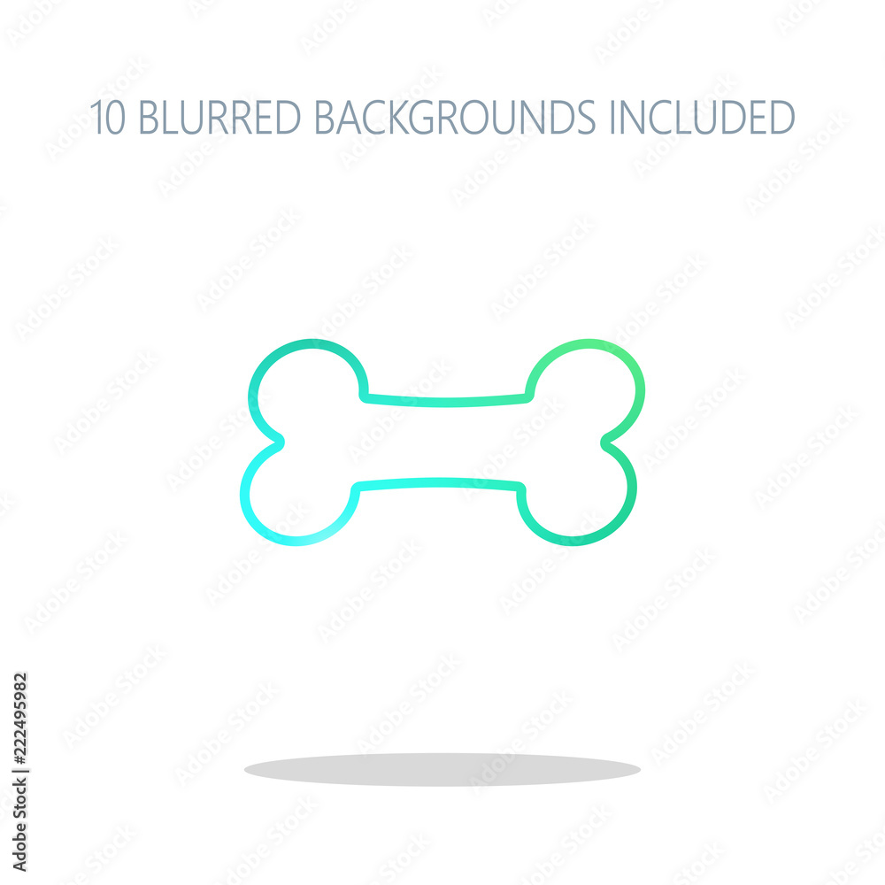 Dog bone icon. Colorful logo concept with simple shadow on white Dog bone icon. Colorful logo concept with simple shadow on white
