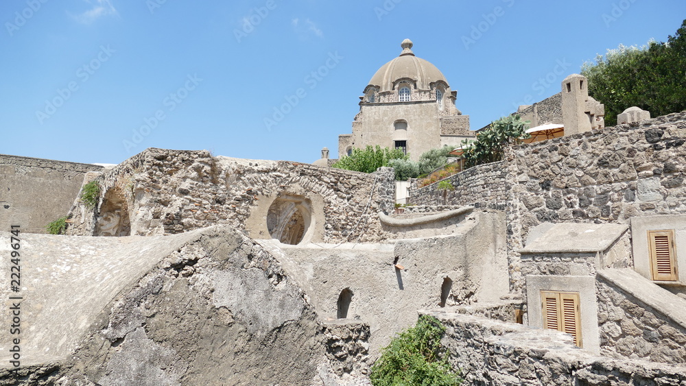 Ischia Castello Aragonese church ruins