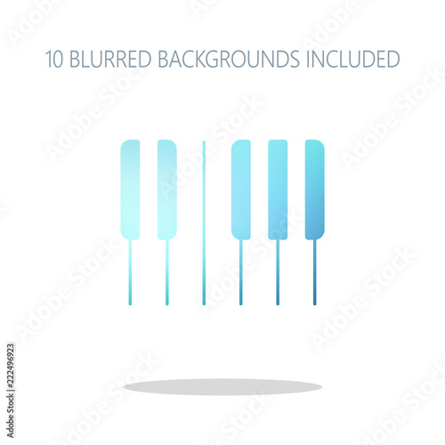 Piano keyboard icon. Horizontal view. Colorful logo concept with