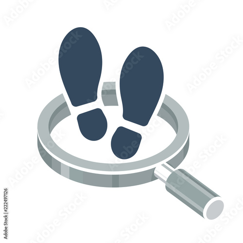 vector illustration icon with the concept of searching for evidence
