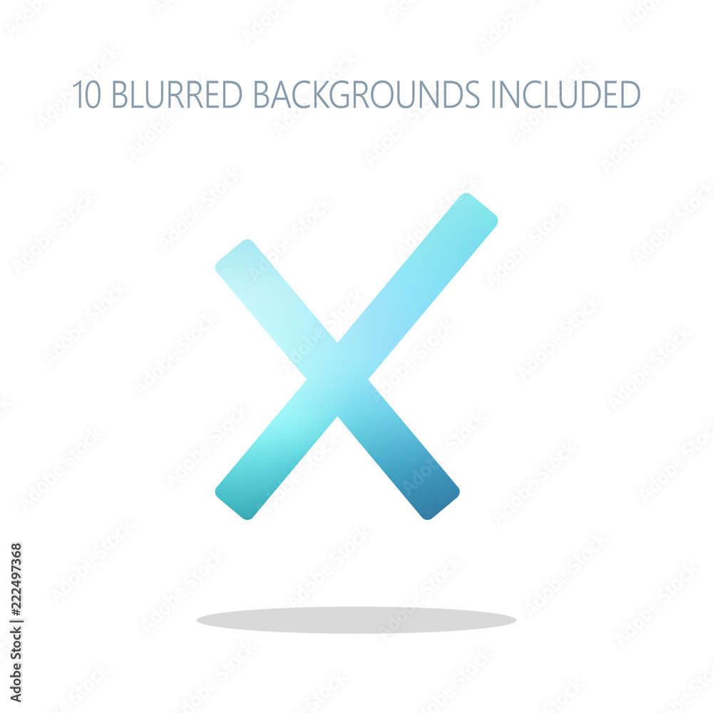 Obraz premium Wrong mark icon. Colorful logo concept with simple shadow on whi