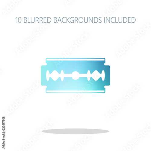 blade. simple silhouette. Colorful logo concept with simple shad