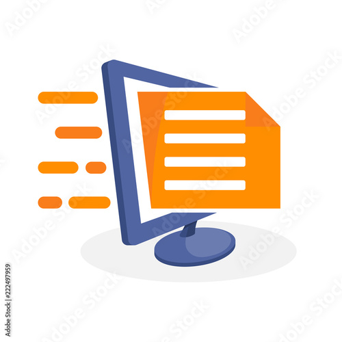 Vector illustration icon with digital media concept about online document access