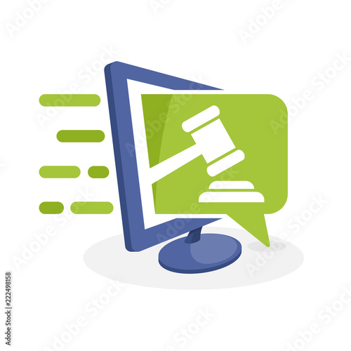 Vector icon illustration with the concept of digital communication, about the online bidding information system