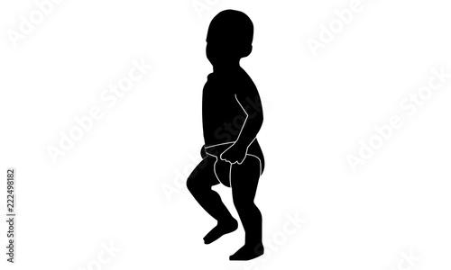 baby's silhouette is running