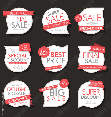 Modern sale banners and labels modern collection