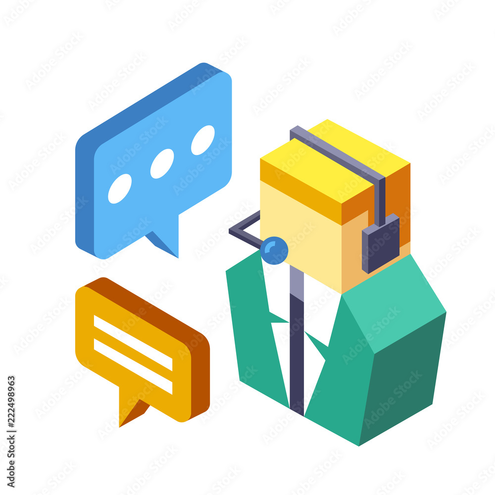 Customer support Isometric Illustration Customer support Isometric Illustration